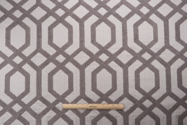 Valiant Fabrics Tao Embroidered Drapery Fabric in Pewter 