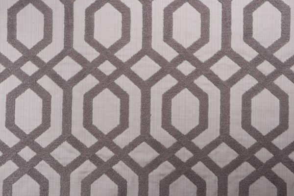 Valiant Fabrics Tao Embroidered Drapery Fabric in Pewter 