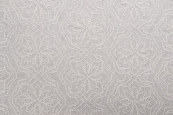 Valiant Fabrics Alpine Embroidered Drapery Fabric in Linen 