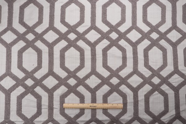 Valiant Fabrics Tao Embroidered Drapery Fabric in Pewter 