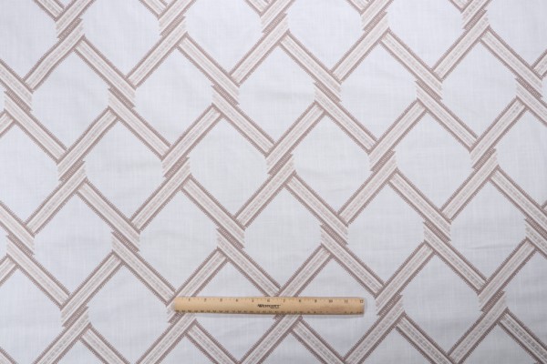 Valiant Fabrics Cairo Embroidered Drapery Fabric in Natural 