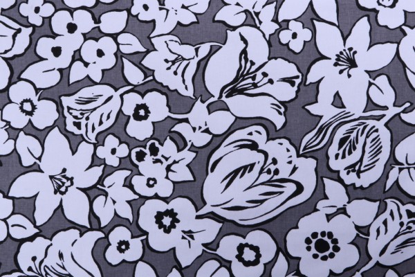 Sample of Kaufmann Bayville Printed Cotton Drapery Fabric in Tuxedo 