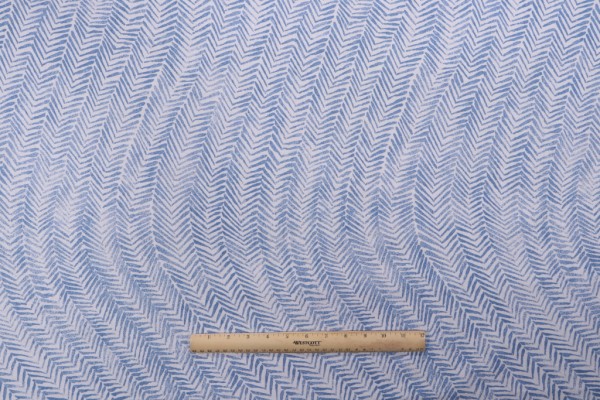Sample of Kaufmann Intoxicating Printed Cotton Drapery Fabric in Blue 