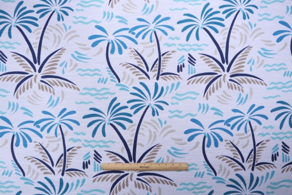 P Kaufmann Excursion Printed Cotton Drapery Fabric in Ocean 