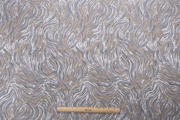 Golding Tigress Woven Chenille Upholstery Fabric in Silver 