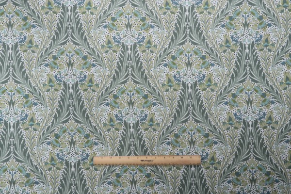 Hamilton Dellwood Printed Cotton Drapery Fabric in Evergreen 