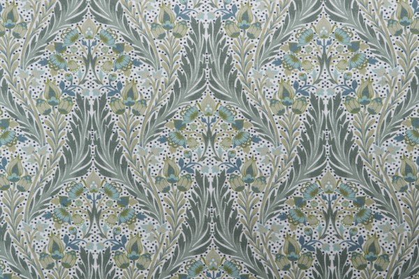 Hamilton Dellwood Printed Cotton Drapery Fabric in Evergreen 