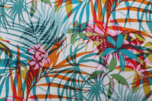 Stof France Poerani Printed Cotton Drapery Fabric in Multicolore 
