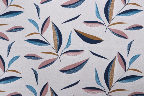 Stof France Kentiva Printed Drapery Fabric in Marine 