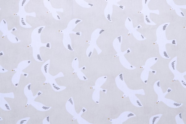 Click for Stof France Mouette Printed Cotton Twill Drapery Fabric in Naturel  Stof France Mouette Printed Cotton Twill Drapery Fabric in Naturel