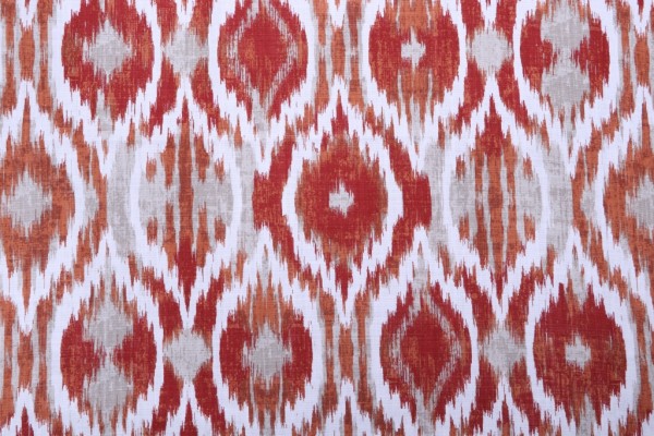 Stof France Jimena Printed Cotton Drapery Fabric in Terracotta 