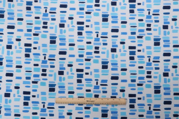 PK Lifestyles Color Tabs Printed Polyester Outdoor Fabric in Marine 