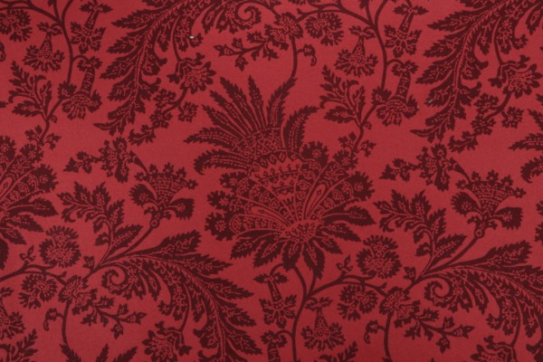 Click for 5.25 Yards Scalamandre Monique-Red Felt Printed Felt Decorator Fabric in Brown On Red Scalamandre Monique-Red Felt Printed Felt Decorator Fabric in Brown On Red