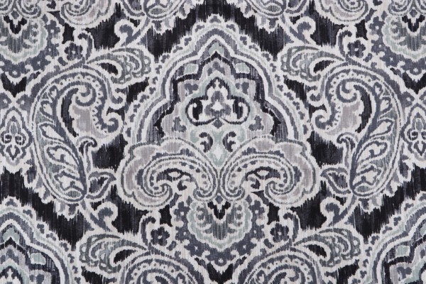 Waverly Artesanias Ikat Printed Cotton Drapery Fabric in Graphite