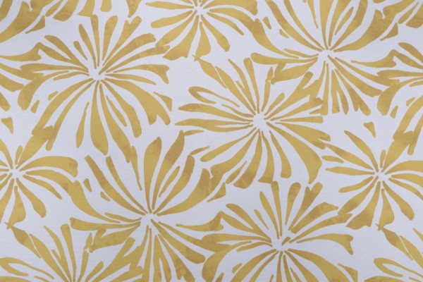 Sample of Premier Prints Aria Printed Polyester Outdoor Fabric in Spice Yellow 