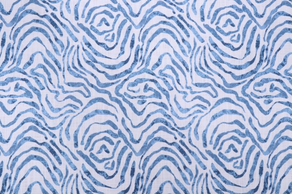 Angela Harris Zephyr-Luxe Canvas Printed Cotton Drapery Fabric in Indigo for Premier Prints 