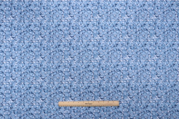Angela Harris Shibori Triangle-Luxe Canvas Printed Cotton Drapery Fabric in Indigo for Premier Prints 