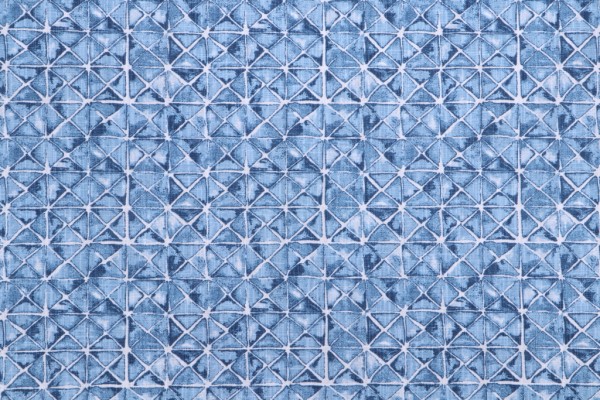 Angela Harris Shibori Triangle-Luxe Canvas Printed Cotton Drapery Fabric in Indigo for Premier Prints 