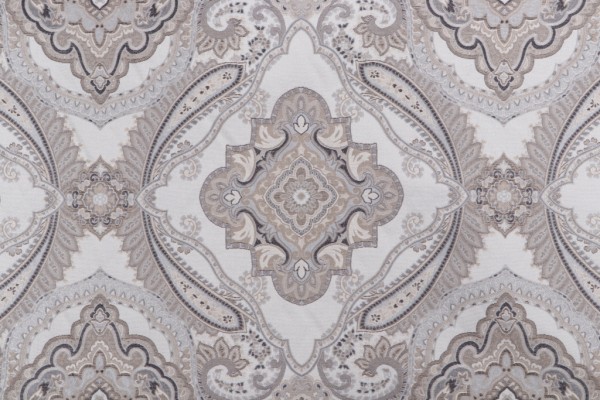 Medallion Tapestry Upholstery Fabric in Stone