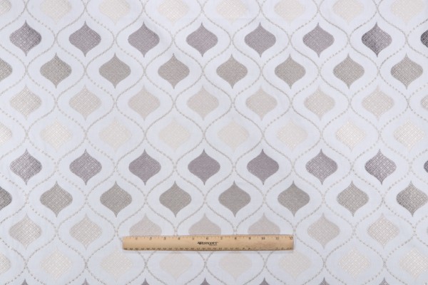 Richloom Orient Embroidered Drapery Fabric in Nutria