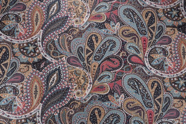 Kaufmann Milos Printed Cotton Drapery Fabric in Lakeland 