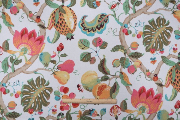 Kaufmann Harmony Printed Cotton Drapery Fabric in Bright Multi 