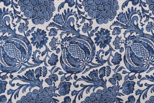 P Kaufmann Bountiful Printed Drapery Fabric in Indigo 