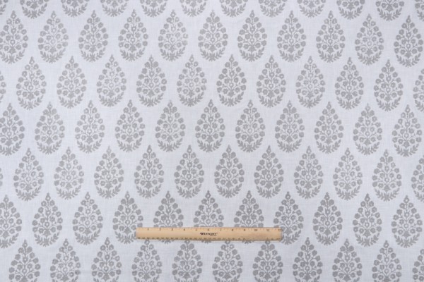 Kaufmann Meera Printed Drapery Fabric in Grey 