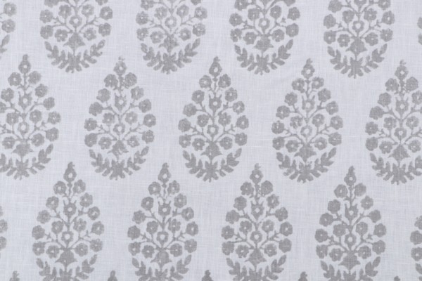 Kaufmann Meera Printed Drapery Fabric in Grey 