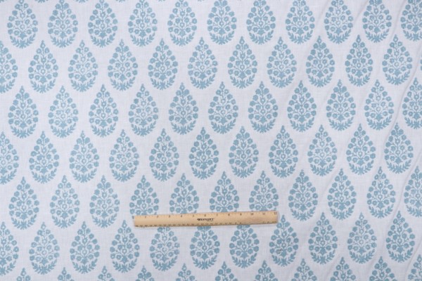 Kaufmann Meera Printed Drapery Fabric in Mist 