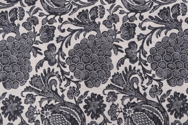 Kaufmann Bountiful Printed Drapery Fabric in Charcoal 