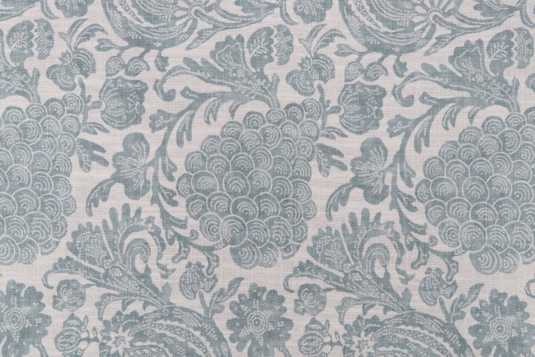 Kaufmann Bountiful Printed Drapery Fabric in Aqua 