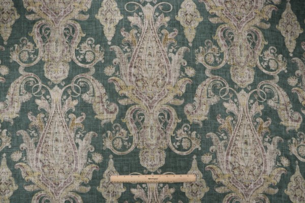 Kaufmann Far Hills Printed Linen Blend Drapery Fabric in Balsam 