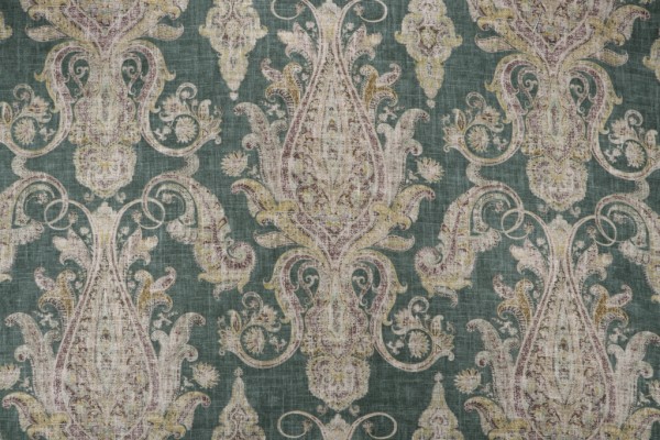 Kaufmann Far Hills Printed Linen Blend Drapery Fabric in Balsam 