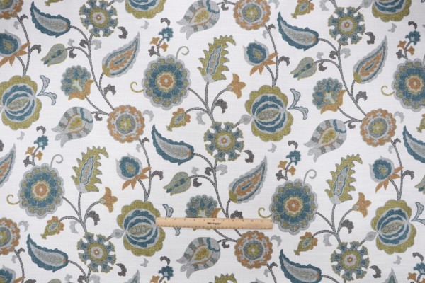 Kaufmann Samira Printed Drapery Fabric in Limoncello 