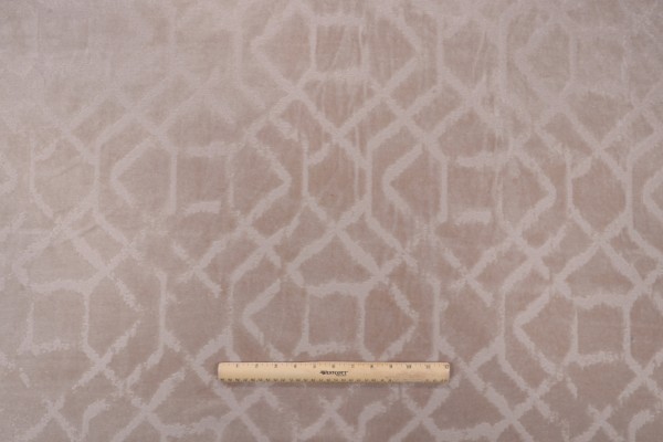 Sample of PK Lifestyles Yulin Gros Point Velvet Upholstery Fabric in Alabaster 