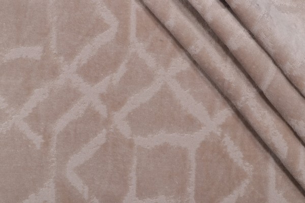 Sample of PK Lifestyles Yulin Gros Point Velvet Upholstery Fabric in Alabaster 