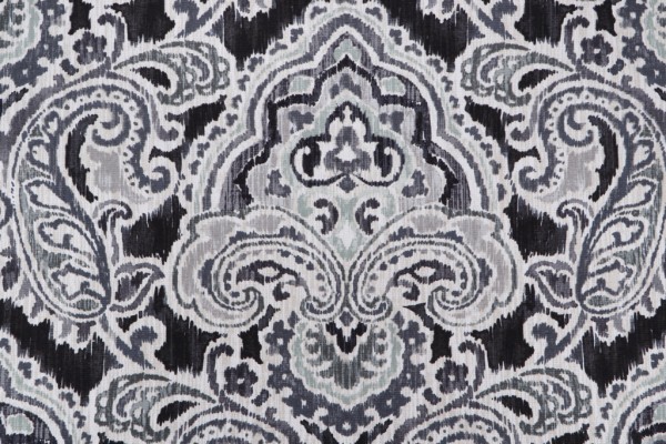 Waverly Artesanias Ikat Printed Cotton Drapery Fabric in Graphite 