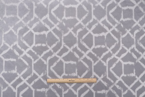 Sample of PK Lifestyles Yulin Gros Point Velvet Upholstery Fabric in Sterling 