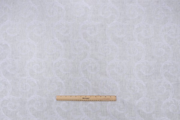 Click for 6.13 Yards Onassis Embroidered Drapery Fabric in Whisper Onassis Embroidered Drapery Fabric in Whisper