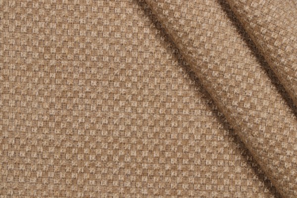 Scalamandre Thistle Check Woven Chenille Upholstery Fabric in Beige