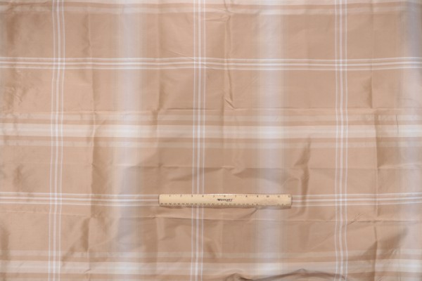 Click for 1.13 Yards Thomas Dare Imberline Check Silk Decorator Fabric in Beige for Scalamandre Thomas Dare Imberline Check Silk Decorator Fabric in Beige for Scalamandre