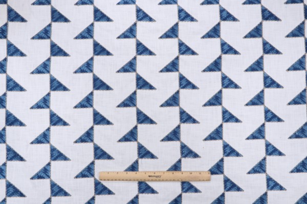 PK Lifestyles Align Embroidered Drapery Fabric in Lapis 