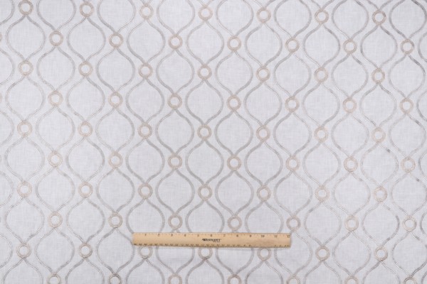 Sample of PK Lifestyles Curveball Embroidered Drapery Fabric in Smoke 