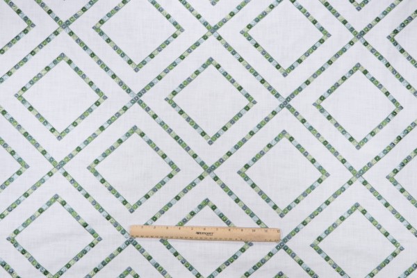 Click for PK Lifestyles Beaded Lattice Embroidered Drapery Fabric in Meadow  PK Lifestyles Beaded Lattice Embroidered Drapery Fabric in Meadow