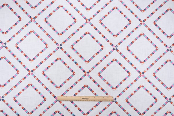 Click for PK Lifestyles Beaded Lattice Embroidered Drapery Fabric in Carnival  PK Lifestyles Beaded Lattice Embroidered Drapery Fabric in Carnival