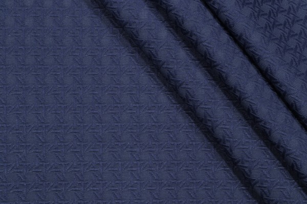 Sample of PK Lifestyles Wickerwork Matelasse Upholstery Fabric in Indigo 