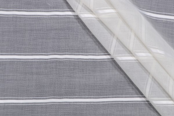 Sample of Heritage Fabrics Ashworth Sheer Drapery Fabric in Sand 