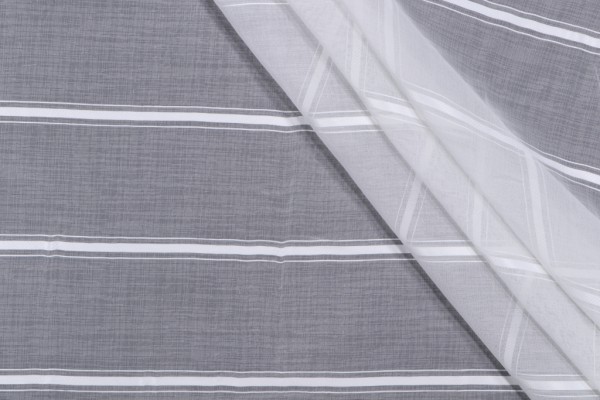 Heritage Fabrics Ashworth Sheer Drapery Fabric in Winter White