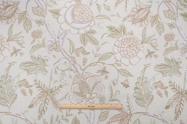 Click for 4 Yards Thibaut Fanfare Printed Cotton Drapery Fabric in Cream for Scalamandre Thibaut Fanfare Printed Cotton Drapery Fabric in Cream for Scalamandre